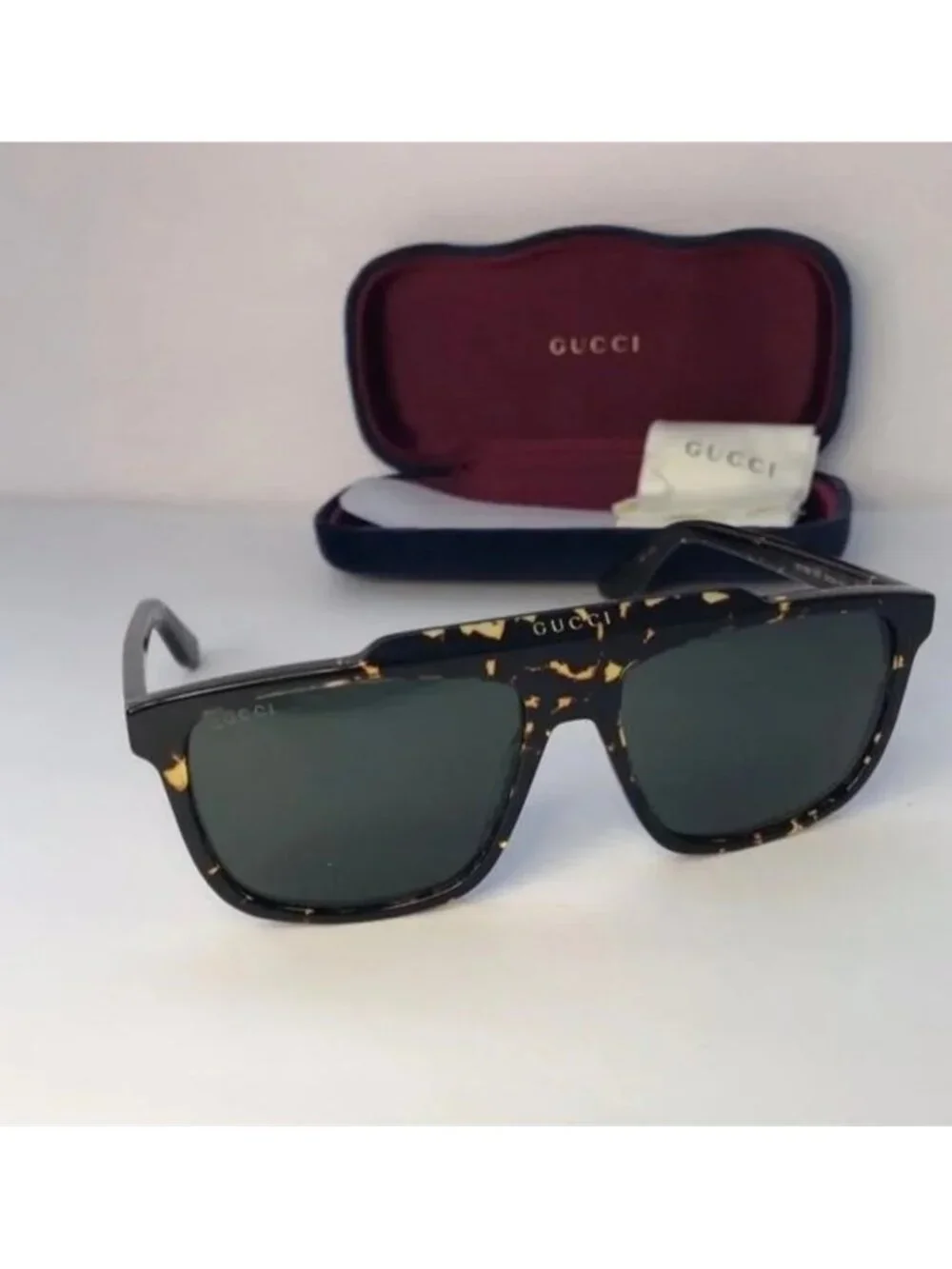 New Original Gucci GG1039S Havana tortoise square-frame sunglasses